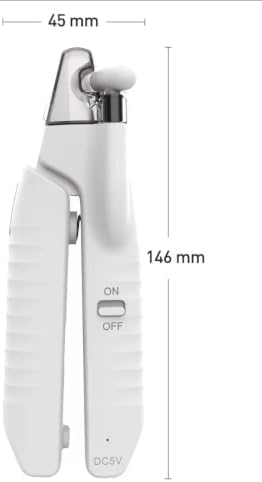 LED Dog Nail Clippers with Light for Dogs & Cats, USB Rechargeable Pet Nail Trimmer, Safety Guard to Prevent Overcutting, Sharp Stainless Steel Blade, Built-in Nail File