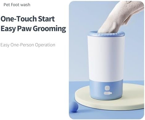 Pet Paw Cleaner Cup for Small Dogs and Cats, Portable Paw Washer with Soft Silicone Bristles, USB Charging