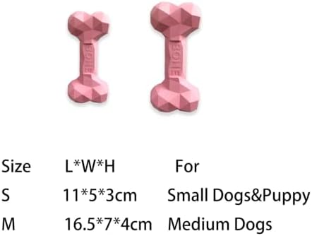 Natural Rubber Dog Bone Chew Toy, Treat Dispensing Toy for Medium Dogs (Yellow-1 PC,Medium)