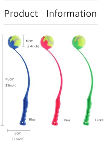 3 PCS Pets Dog Ball Launcher Set with Balls and Launcher, Ergonomic Tennis Ball Thrower for Dogs, Pet Supply