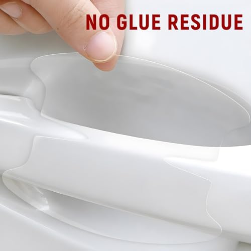 8PCS Car Door Handle Protector, Waterproof Non-Marking Auto Door Bowl Sticker Clear Invisible Film, Anti-Scratch Self Adhesive Doors Cup Protective Films for Most Vehicles