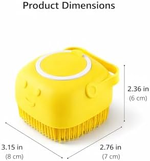 Pet Bath Brush with Shampoo Dispenser, Random Color Sent for Dogs & Cats