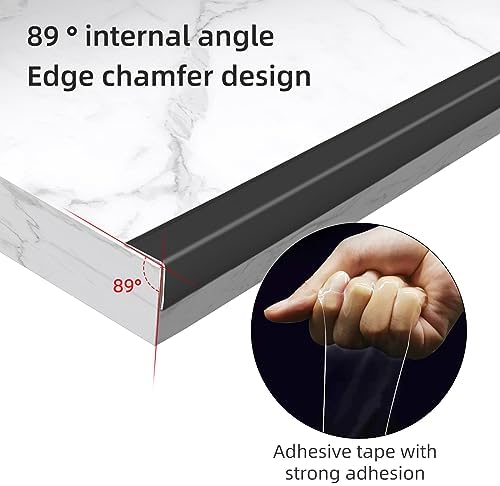 Black Wall Corner Protector, 4Pcs, Length 35.4in, Width 0.79in - Self Adhesive Metal Corner Protector for Aluminum Trim molding, Cabinet Edge Guard, Easy to Install