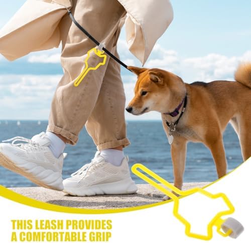 UPKOCH Dog Leash Bag Holder with Waste Bag Clip 2pcs Yellow Hands-free for Walking Running Pet Supplies