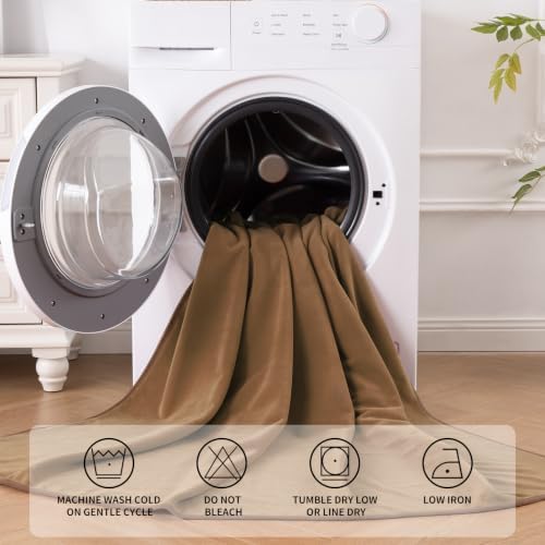 QiyI Reversible Waterproof Blanket for Bed King Size, 80"x90", Brown/Tan