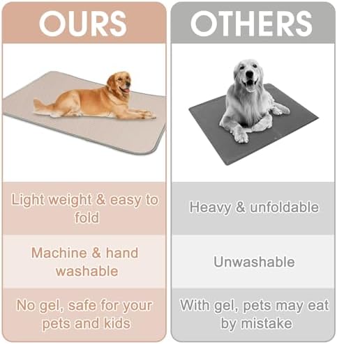 Buvlnee Summer Dog Cooling Mat Washable Ice Silk Self Cool Pad for Small Medium Large Dogs and Cats, Pet Sleeping Pad for Crate, Bed, Indoor & Outdoor Floor, Car Seats