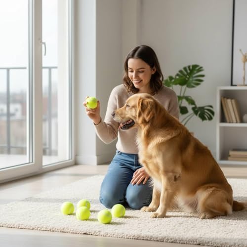 1 Piece Adjustable Ball Launcher Dog Thrower Launcher with Comfortable Handle and Reliable Trigger High Density Rubber Body Suitable for obedience, Small Tennis Ball Diameter 5 Cm