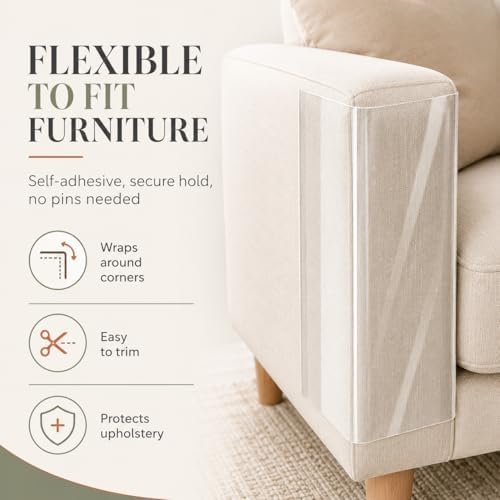 Cat Scratch Furniture Protector, 12 x 197 Inch Clear Couch and Door Guard