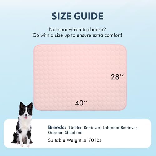 MICROCOSMOS Summer Cooling Mat & Sleeping Pad- Water Absorption Top, Materials Safe, Easy Carry, EZ Clean. Keep Cooling for Pets, Kids and Adults.(Pink, 40" x 28")