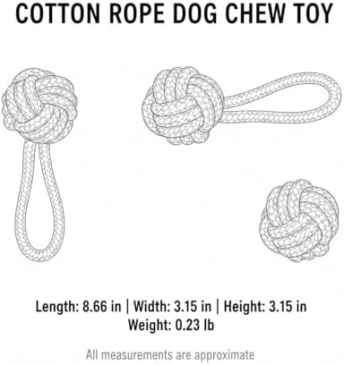 Natural Cotton Rope Dog Chew Toy for Tug of War and Interactive Play Durable Braided Knot Design