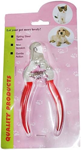 BUDDY 5" (12.7 cm) Steel Pet Nail Clipper | Safety Guard & Spring-Loaded Handles | Red PVC Comfort Grip | Ideal for Home Grooming