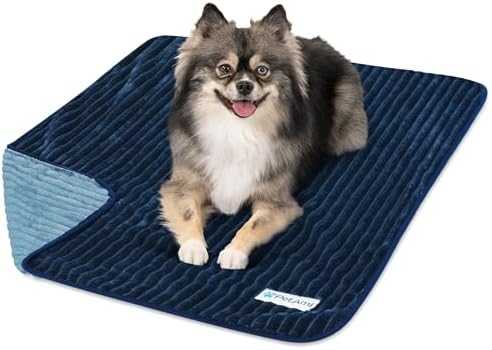 PetAmi Waterproof Dog Blanket for Couch Crate Pet Cover, 24x32, Navy Blue