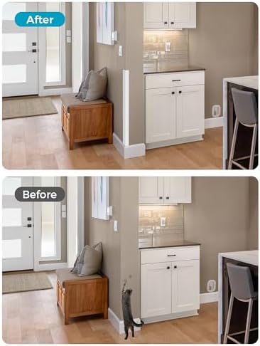 MONOID Wall Corner Protector, 2 PCS Furniture Edge Protection, PC Anti-Bump Guards Avoid Scratching Corner Trim for Door Frame, Table, Countertop, Stair, Self-Adhesive, White, 1.97IN×47.24IN/5CM×120CM