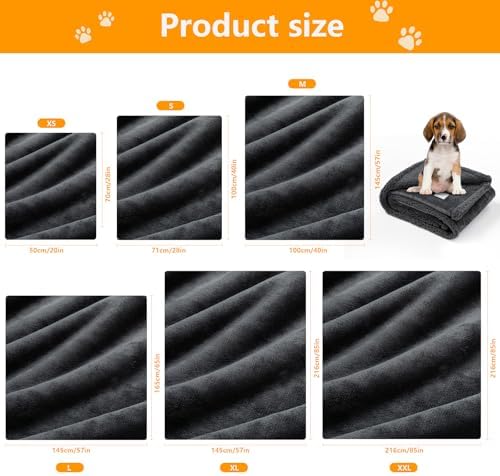 Waterproof Dog Blanket Reversible Pet Blankets for Bed Couch Covers Puppy Blankets Leakproof Sofa Couch Cover Cat for Warm Fluffy Washable Gray Mat-S-40x28in