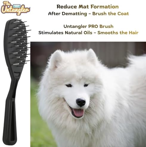 The Untangler Grooming Rake with Extra Long 1.25" silky smooth 360 degree rotating teeth to easily collect loose hair and groom(Blue)