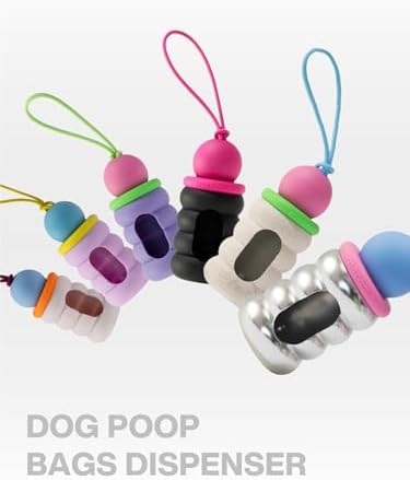 Dog Waste Bag Dispenser Pet Poop Bags Holder for Leash Lightweight Doggie Waste Bags Dispensers with Leash Attachment Includes 15 Bags (blue fuzz)