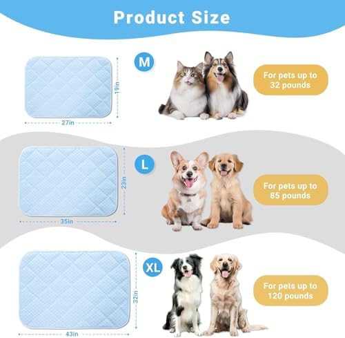Cooling Mat for Dogs, Thick & Double-Sided Dog Cooling Mat, Self-Cooling Dog Bed with Arc-Chill Technology, Washable Portable Dog Cooling Mat for Couch, Crate & Car (XL - 44 x 32 Inch)