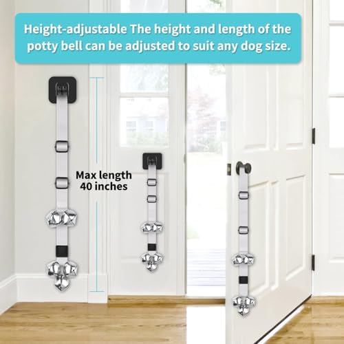 COOYOO Dog Doorbells, Adjustable Potty Training Dog Bells, Upgraded for Training Your Puppy The Easy Way, Premium Quality Housetraining Hanging Bell-5 Extra Large Loud 1.5 DoorBells
