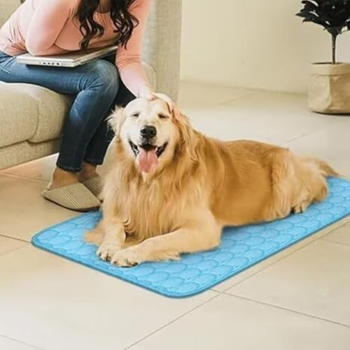 ChillPaws Cooling Mat – Ice Silk Gel Self-Cooling Tech, Stays Below Ambient Temp, Honeycomb Breathable + Anti-Slip Bottom + Washable, for Indoor/Outdoor/Car. (Brown,L(27.55 X 21.65 in))
