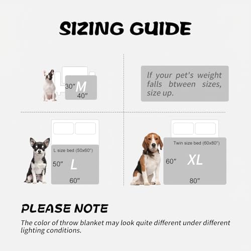 Dog Blanket Paw Bone Pattern 1 Pack 2 Super Soft Warm Flannel Sofa Cover Car Bed Protector, Urine Proof Washable Outdoor Pet Blanket for Puppy Large Dogs & Cats,40"*30" Grey&Beige