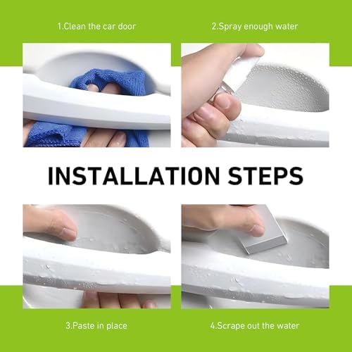 8 PCS Car Door Handle Protectors, Anti-scratch Thickened Paint Guard Film, Ultra-clear Invisible Handle Cup Protective Sticker, Self-adhesive Exterior Accessory for Most Cars (Transparent)