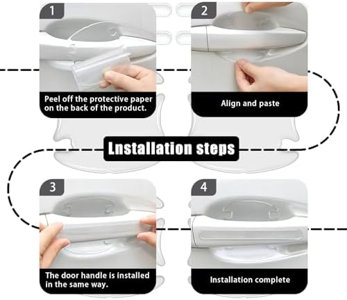 8 PCS Car Door Handle Protector, Transparent Car Door Cup Protector, Waterproof Anti-Scratch Bumper Trim Guard Sticker, Universal Auto Exterior Accessories Protection Film