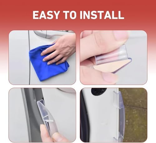 4PCS Car Door Anti-Collision Strips, Anti-Scratch Auto Door Edge Guards Strip, Self-Adhesive Car Side Doors Edge Protector with Airbag, Universal Protector Cover for Cars (Transparent)