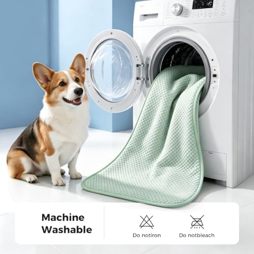 Lekereise Cooling Mat for Dogs - Self-Dog Cooling Mat Indoor, Pressure-Activated Cold Blanket for Sofa, Floor & Car, Crate, 83'' x 102'', Green