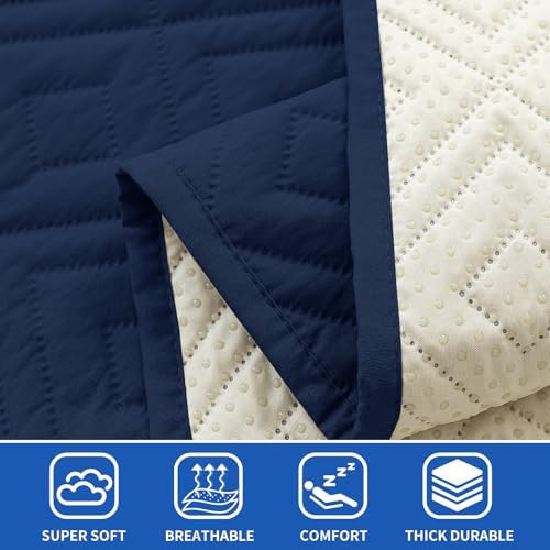 2026 Waterproof Sofa Dog Blanket (30"x70") Comfy Couch Sofa Mat for Pets with Anti-Slip Back, Universal Incontinence Lightweight Liner Pad for Furniture Car Picnic etc Durable Washable, Navy Blue