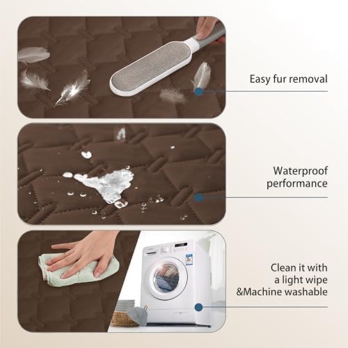 gogobunny 3X Stronger Waterproof Pet Blanket, Scratch Proof Furniture Protector for Dogs Cats, Reversible Cover 32x53 Inch, Dark Chocolate