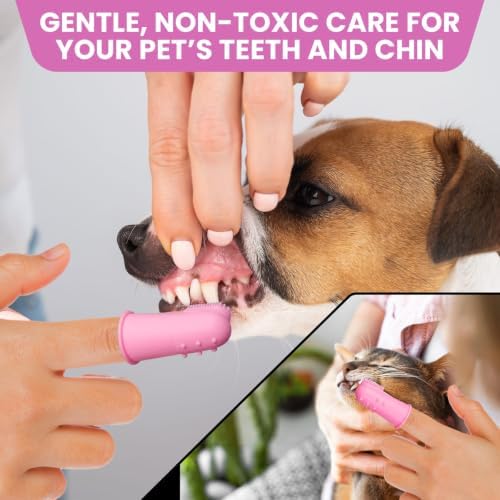 9PCS Pet Grooming & Bathing Kit with Storage Bag for Dogs & Cats, Silicone Washing Gloves, Shampoo Brush, Shedding, Cleaning & Massage (Pink)