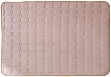 Dog Cooling Mat Pad, Self-Cooling Pet Mat, Washable Portable Coolings Pad for Dogs Cats, Ice Silk Foldables Mat, Extra Large Self-Cooling Pad for Large Small Dogs (Brown, L)