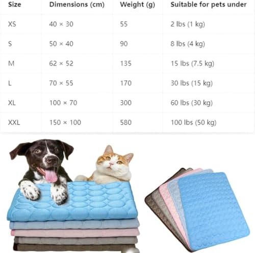 paw Labs Cooling mat for Cats and Dogs, Self-Cooling Pet Pad, Washable Portable Foldable Ice Silk Mat, Extra Large Cooling Cushion for Pets (Brown, L(27.56 * 21.56) inch)