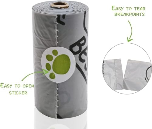 YUCHIYA Dog Poop Bag Holder Dispenser with LED Flashlight(Light Grey)