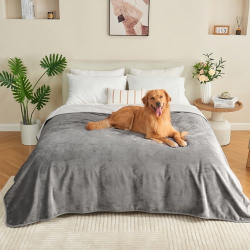 Waterproof Blanket Bed Cover 40"x60" for Adults or Pets, Grey