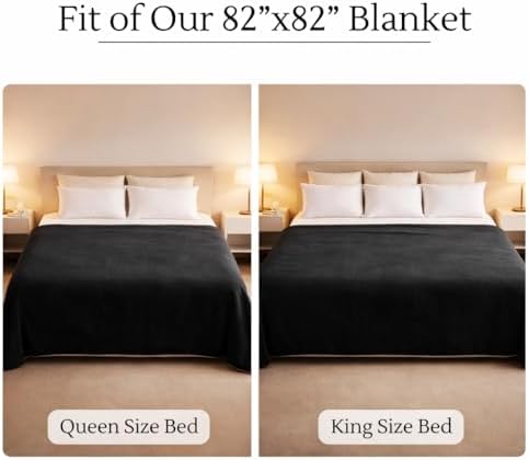 Waterproof Blanket for Bed (82"x 82" King Size) Reversible Plush Fleece, Moisture Absorbent TPU Layer Stain Proof Couch Bed Mattress Water Proof Cover Red/Black