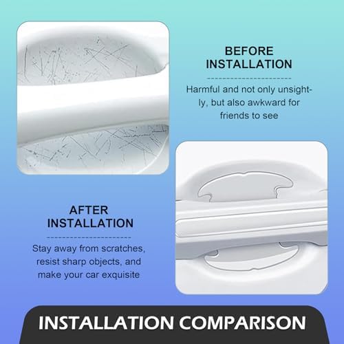 8 PCS Car Door Handle and Bowl Protectors, Anti-scratch Ultra-clear Paint Guard, Self-adhesive Protective Sticker, Waterproof Exterior for Rearview Bumper Door Bowl Handle (Transparent)