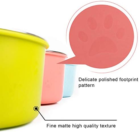 Crate Dog Bowl, Water Food Bowls for Dog Kennel Cage, Removable Stainless Steel Hanging Pet Bowl for Dogs, Cats, Puppies (Small, Grass Blue)