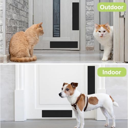 2pcs Door Scratch Protection Plates, Clear Door Protector for Dog Cat Scratching Anti-Scratch Base Cover for Wall Doors Cupboard(Matte Black, 41 * 10cm)