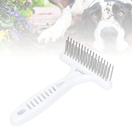 flexman Dog Double Row Undercoat Rake, Portable Dog Deshedding Comb, Pet Grooming Hair Removal Tool for Sheepdogs, Golden Retrievers, Saint Bernard, Siberian Husky
