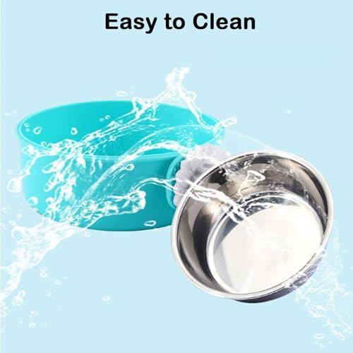 Stainless Steel Removable Pet Food Bowl, 2 Pcs Crate Dog Bowls