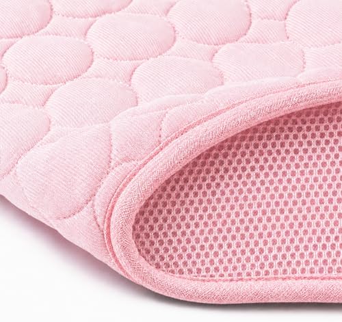 Doggykingdom Cooling Mat for Dogs – Ice Silk Self-Cooling Pet Pad for Dogs & Cats, Breathable Washable Cooling Pad for Crate, Kennel, Car & Floor, Summer Sleeping Mat, No Water Needed, Pink, X-Small