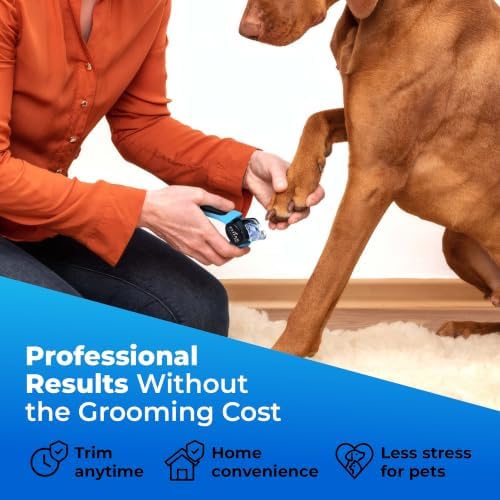 Professional Dog Nail Clippers with Nail Trapper, LED Light, Extra Sharp Blade for Thick Nails, Safety Guard, Safety Lock & Nail File, Pet Nail Trimmer for Small, Medium & Large Dogs & Cats