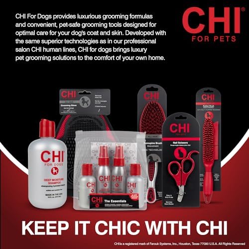 CHI for Dogs Double-Sided Shedding Rake and Blade, Red