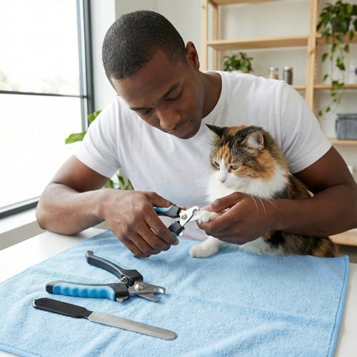 Dog Nail Clippers for Large Dogs, Pet Nail Clipper Kit for Small & Large Dogs & Catsļ¼Dog Nail Clippers for Dogs and Cats - Safe and Easy to Useļ¼Professional Dog & Cat Nail Trimmers (White)