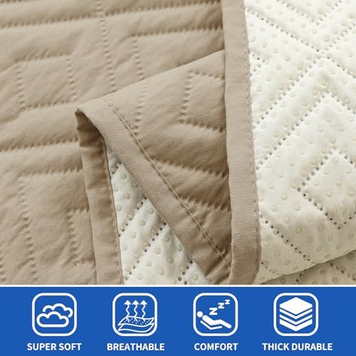 2026 Waterproof Chaise Dog Blanket (40"x50") Comfy Sofa Lounge Mat for Pets with Anti-Slip Back, Universal Incontinence Lightweight Liner Pad for Furniture Car Picnic etc Durable Washable, Khaki