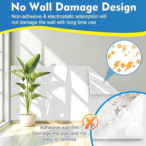 Clear Electrostatic Wall Protective Film, Clear Contact Paper Peel and Stick Wallpaper for Furniture, Dog, Trash Can, Food Splash, Back Chair (10M)