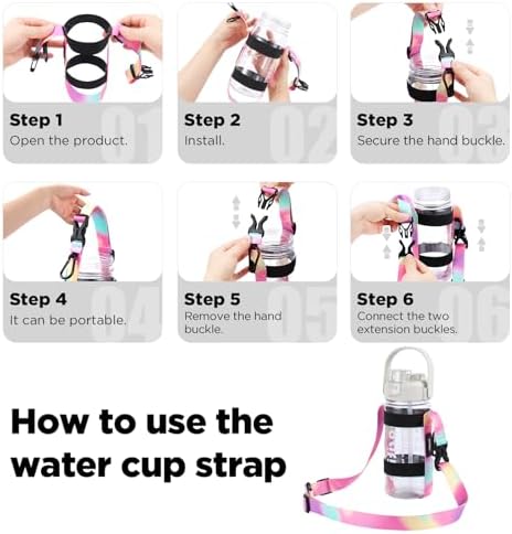 EasyAcc Water Bottle Holder Strap Sling, for Owala FreeSip 24 32 40 oz, Hydro Flask, Cirkul, Yeti, Stanley Flip, Universal Water Bottles, with Carabiner, for Walking Curise Travel (Bottle Excluded)