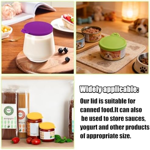 4Pcs 3 oz Cat Food Can Lids (Purple+Pink+Green+Yellow)