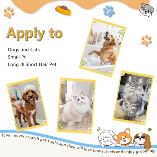 Dog Bath Brush & Massager, Dog Cleaner & Cat Grooming Brush, Silicone Shampoo Scrubber for Dogs & Cats, Rubber Curry Brush for Bathing, Washing & Shedding Care